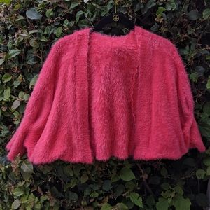 Y2K Hot Pink Fluffy Cardigan